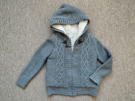 Teplý sveter na zips s kapucňou 7-8r, marks & spencer,128