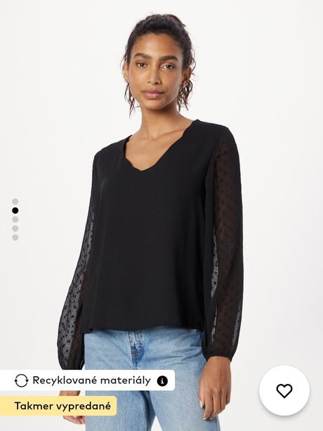 Blúzka s transparentnými rukávmi, 36