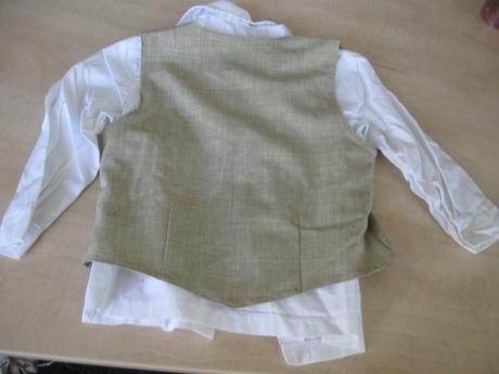 Chlapčenská biela košeľa + vesta, 98/104, 98