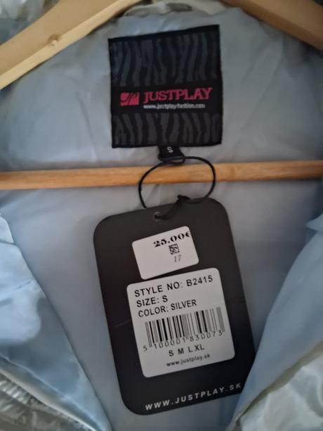 Strieborná oversize bunda, just play