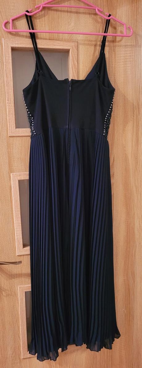 Tmavo modré spoločenské šaty, orsay,xs
