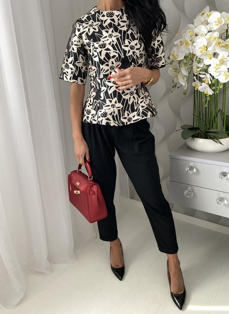 Asos - peplum kvetovaný top, s