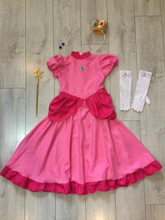 Kostym princezná peach super mario 7-9 rokov,