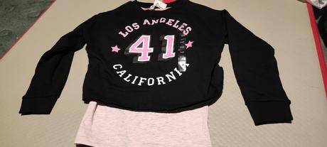 Crop top mikina+tričko, h&m,140