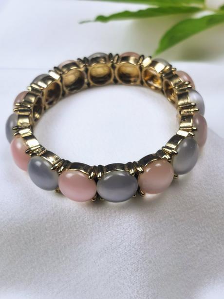 Bijou brigitte - elastický náramok šedá/ružová, bijou brigitte