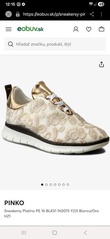 Dámske sneakery pinko platino č.38, pinko,38