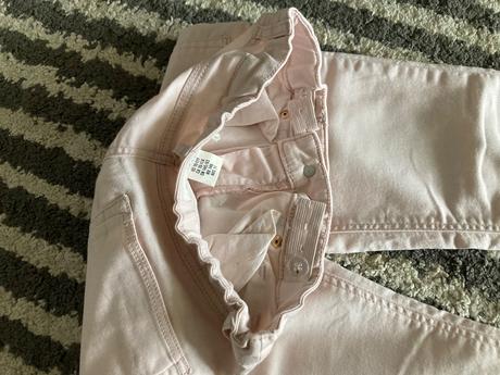 Skinny bledoružové nohavice, h&m,146