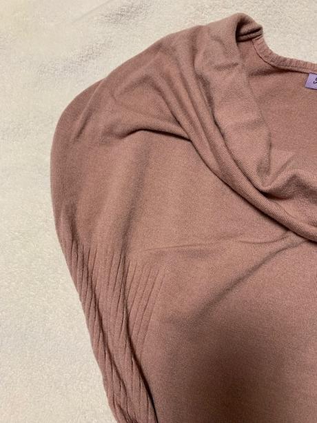 Dlhá svetríková tunika bez rukávov staroružová, l