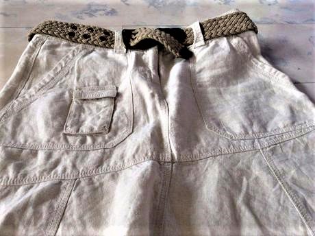 Ľanová naturálna sukňa, h&m,m