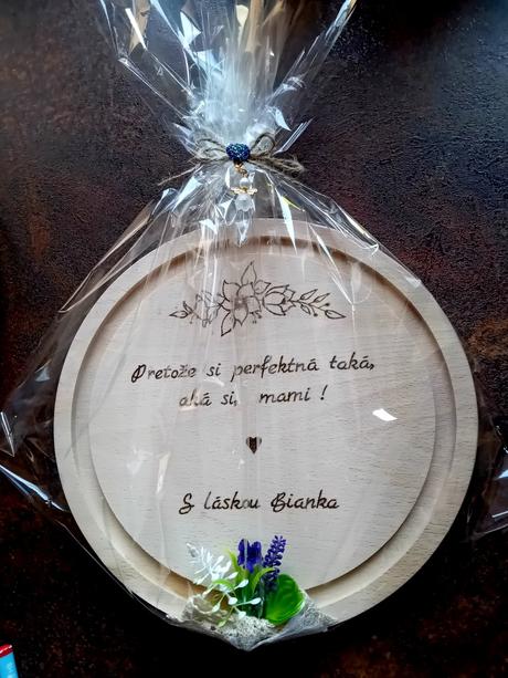 Doska kruh - vypaľované venovanie, 