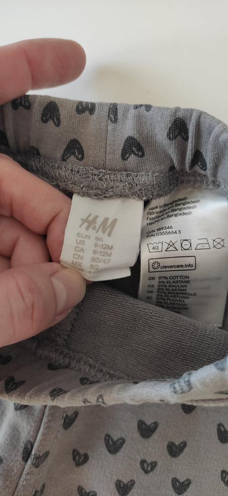 Dojčenské nohavice, h&m,80