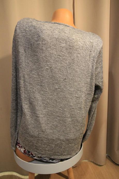 Šedý sveter s košeľou, xl, marks & spencer,xl