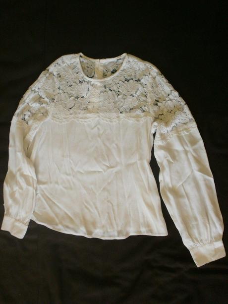 Biela krajková blúzka, h&m,36