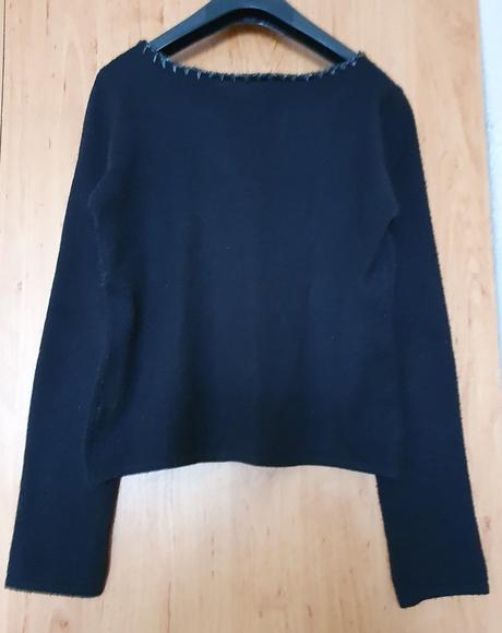 Pleteny pulover do pasa - croptop, s