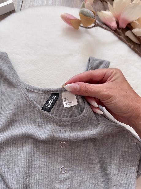 Šedý crop top h&m, h&m,s