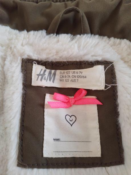 Dievcenska zimna parka, h&m,128