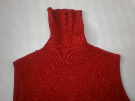 Trblietavé červené tielko so stojačikom, xs