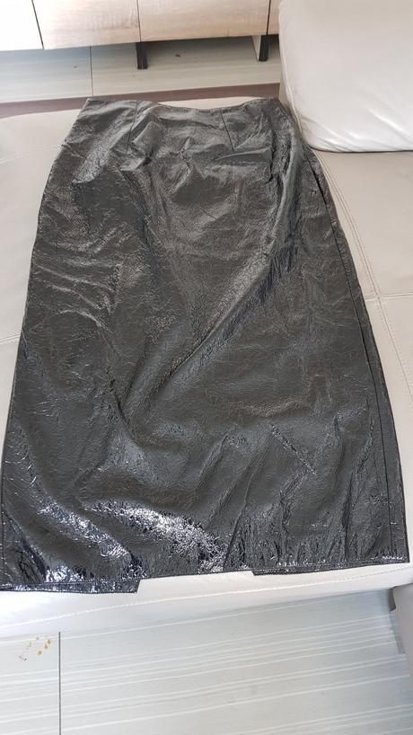 Koženková dlhá sukňa h&m, h&m,m