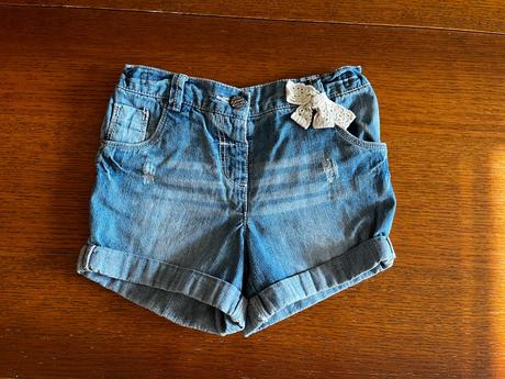 Riflové kraťasky next s čipkovou ozdobou, next,116