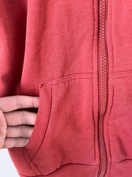 Detská oranžovo-červená mikina na zips s kapucňou, sinsay,122