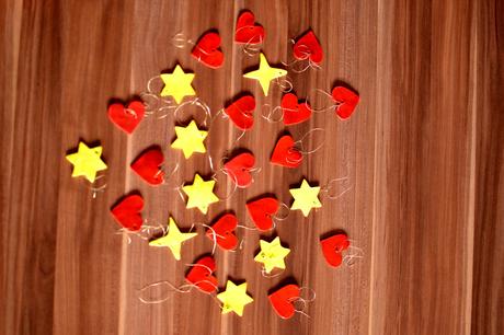 Vianočné ozdoby - srdiečka a hviezdičky, 