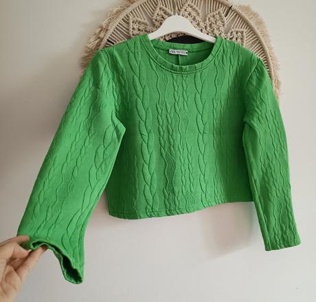 Zelená crop mikina zara, zara,m