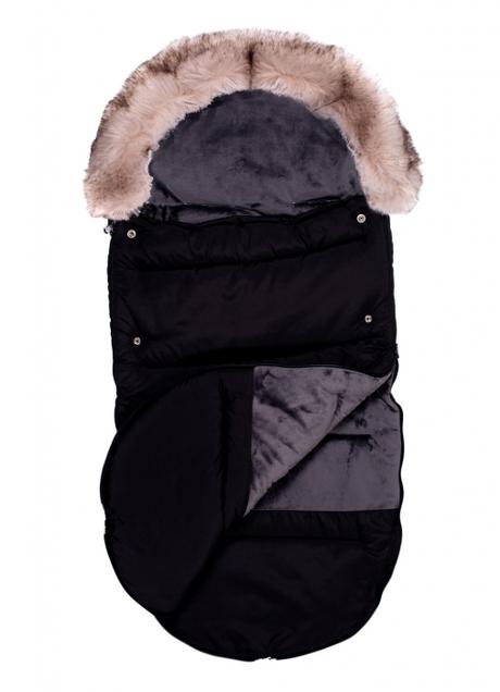 Detský fusak 4 v 1 s kožušinkou a mašličkou,čiern,