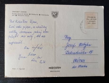 Stará pohľadnica oravský zámok, 