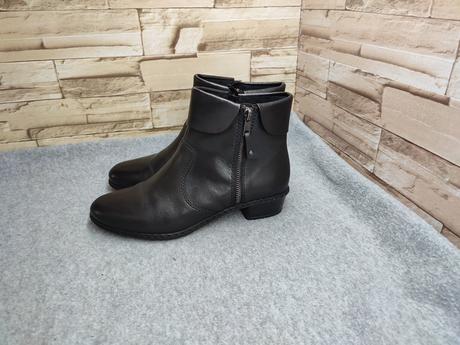 Rieker 37 - dámske kožené členkové čierne topánky, rieker,37