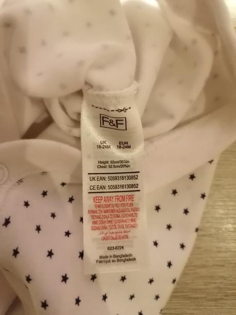 Detske body kr. rukav, f&f,92