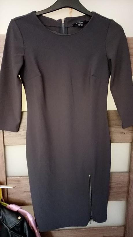 Tmavo sivé úzke šaty na zips top stav, esmara,36