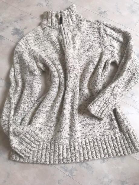 Luxusný hrubý melírovaný pulóver, tu,xl