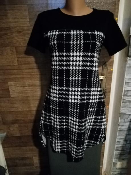 Čierno biela tunika - šaty, select,36