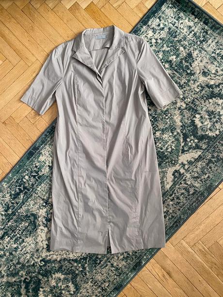 Štýlové šedé midi šaty s krátkym rukávom cos, cos,xl