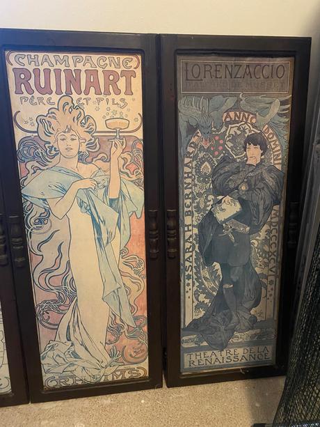 Alfonz mucha 4 staré krásne väčšie secesné obrazy, 