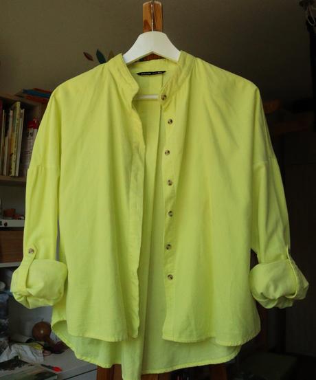 Citrónovo žltá menčestrová košeľa, house,l