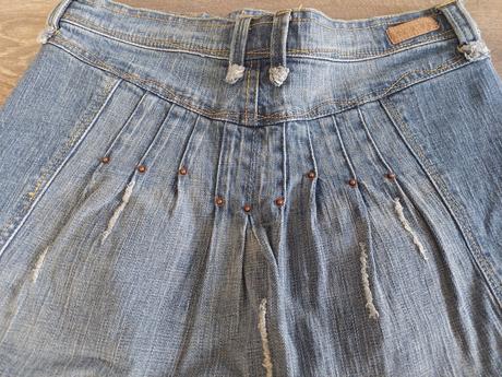 Riflová sukňa, mango,s