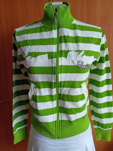 Mikina zeleny pasik, s