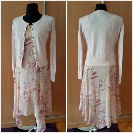 Jemné romantické bledoružové midi šaty s, s