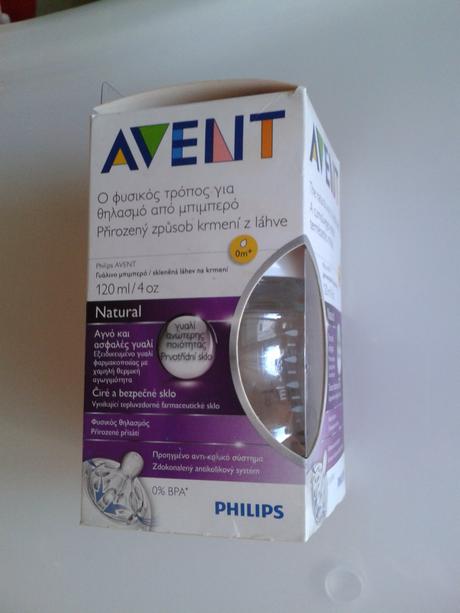 Sklenená dojčenská fľaša avent 120ml, avent
