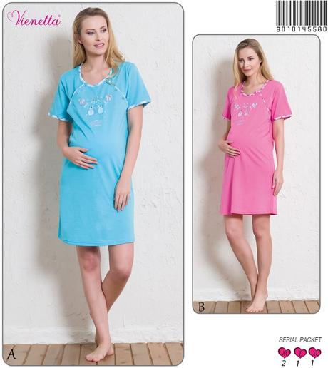 Materská nočná košeľa na kojenie bavlnená, vienetta secret,l - xxxl