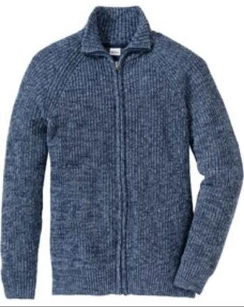 Melirovany modry sveter, bonprix,xxl