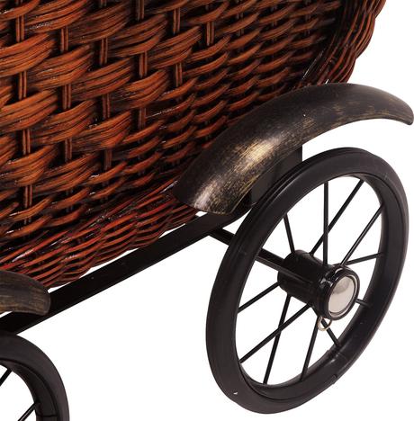 Small foot prútený kočík pre bábiky elisabeth,