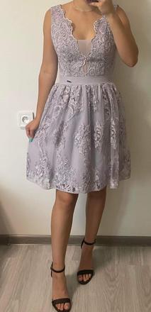 Fialové spoločenské šaty aj v s, l