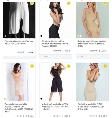 Vyhladzujúce dámske spodničky viac druhov, m / s / xl / xs / xxl