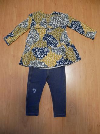 Súprava šatovej tuniky a riflových legín, zara,92