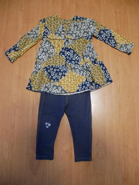 Súprava šatovej tuniky a riflových legín, zara,92