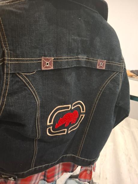 Čierna značková top riflová bunda, 134