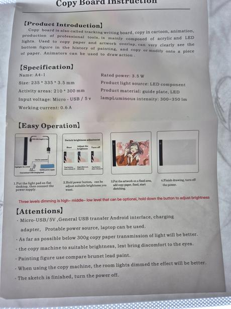 Podsvietená doska na kreslenie,