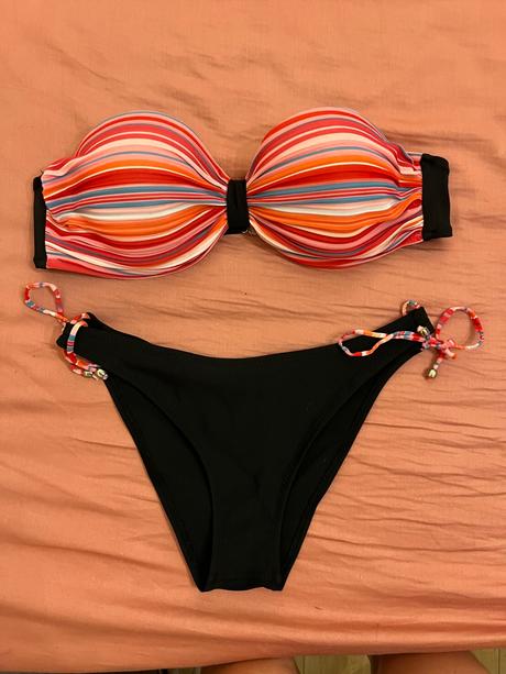 Dámske plavky čierno-rúžové, new yorker,s